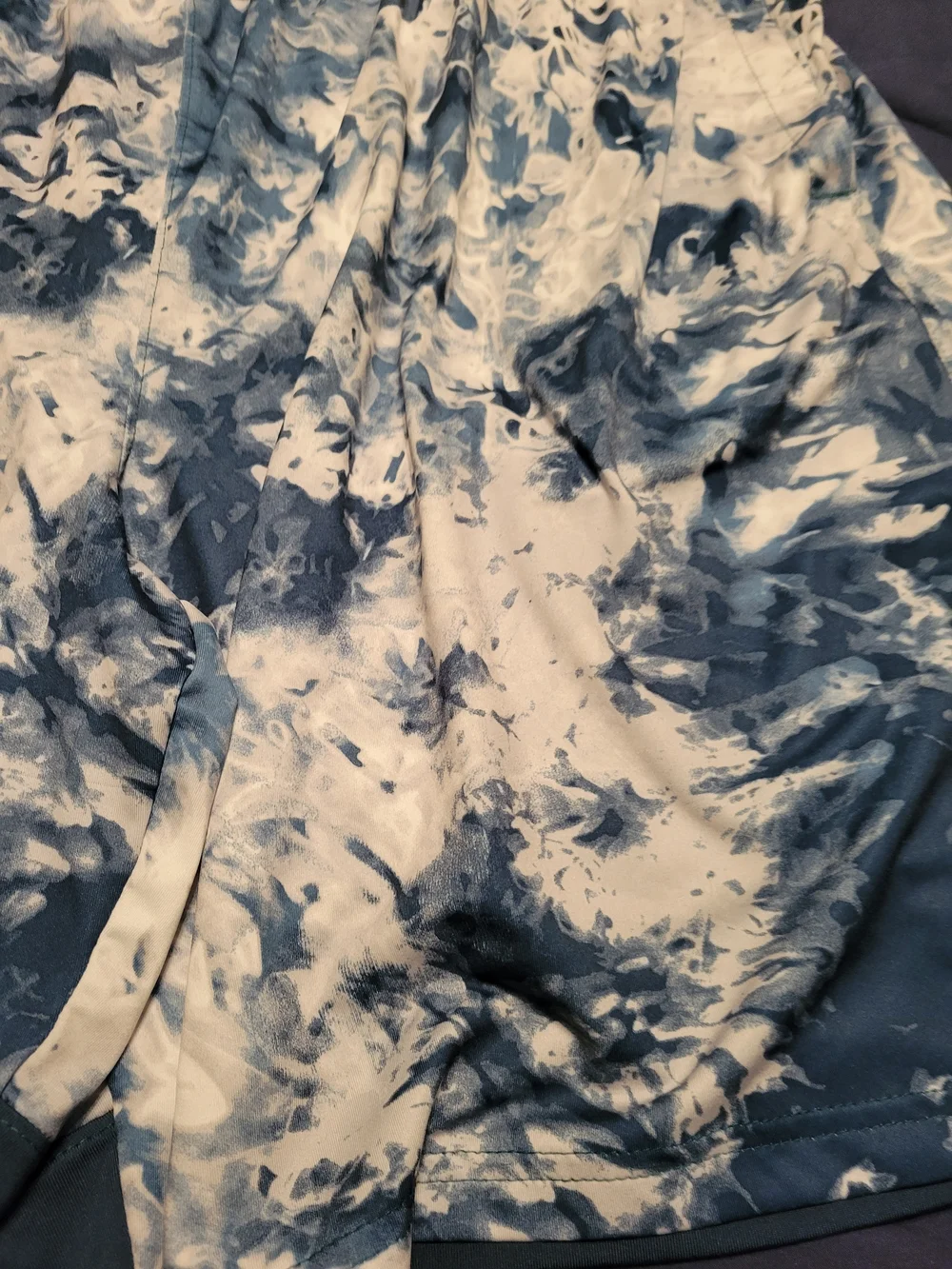 Under Armour Blue White Tie-Dye Athletic Shorts